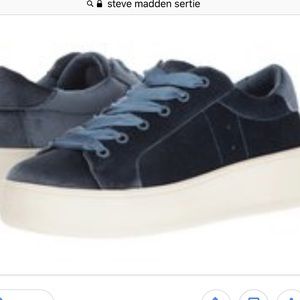 Steve Madden Bertie light blue platform velvet sneakers
